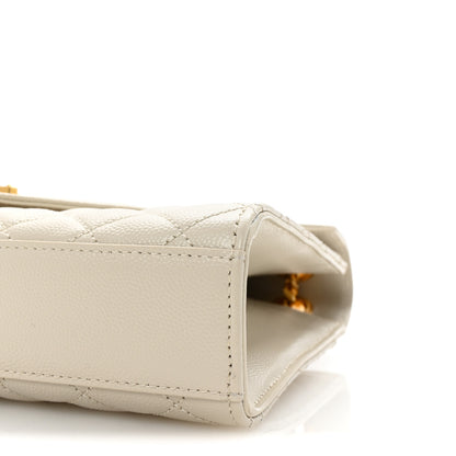 Saint Laurent Grain De Poudre Textured Mixed Matelasse Medium Triquilt Monogram Satchel Crema Soft 9 of 9