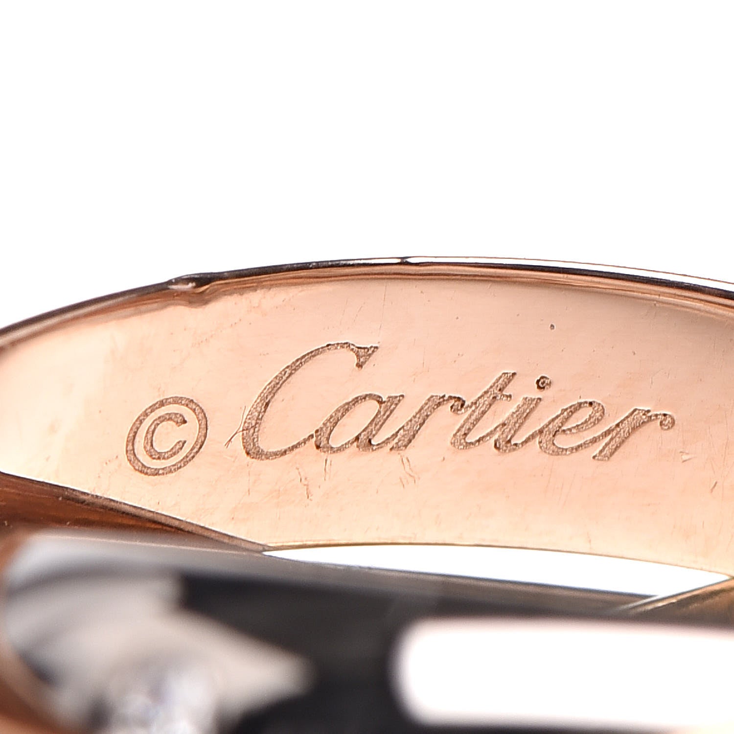 Cartier 18K Pink Yellow White Gold Diamond Trinity Ring 52 6 5 of 6