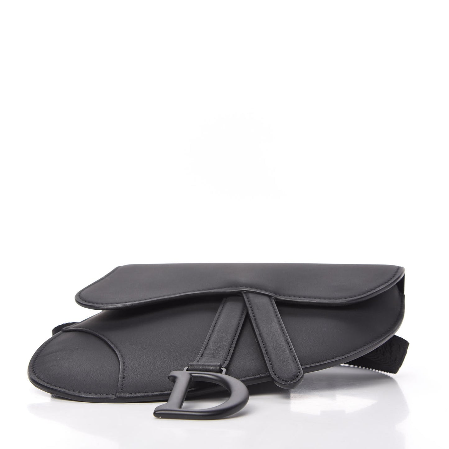Ultra Matte Calfskin Saddle Belt Bag Black