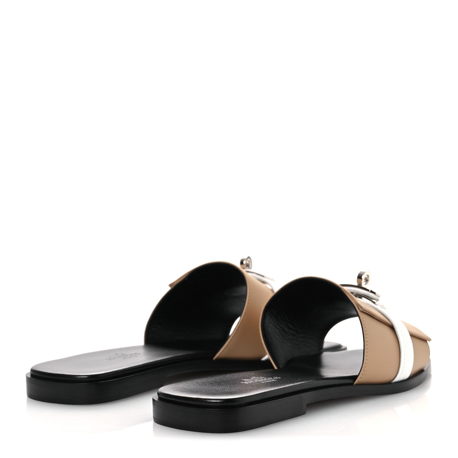 Hermes Calfskin Giulia Sandals 38 Beige Albinos White 5 of 12