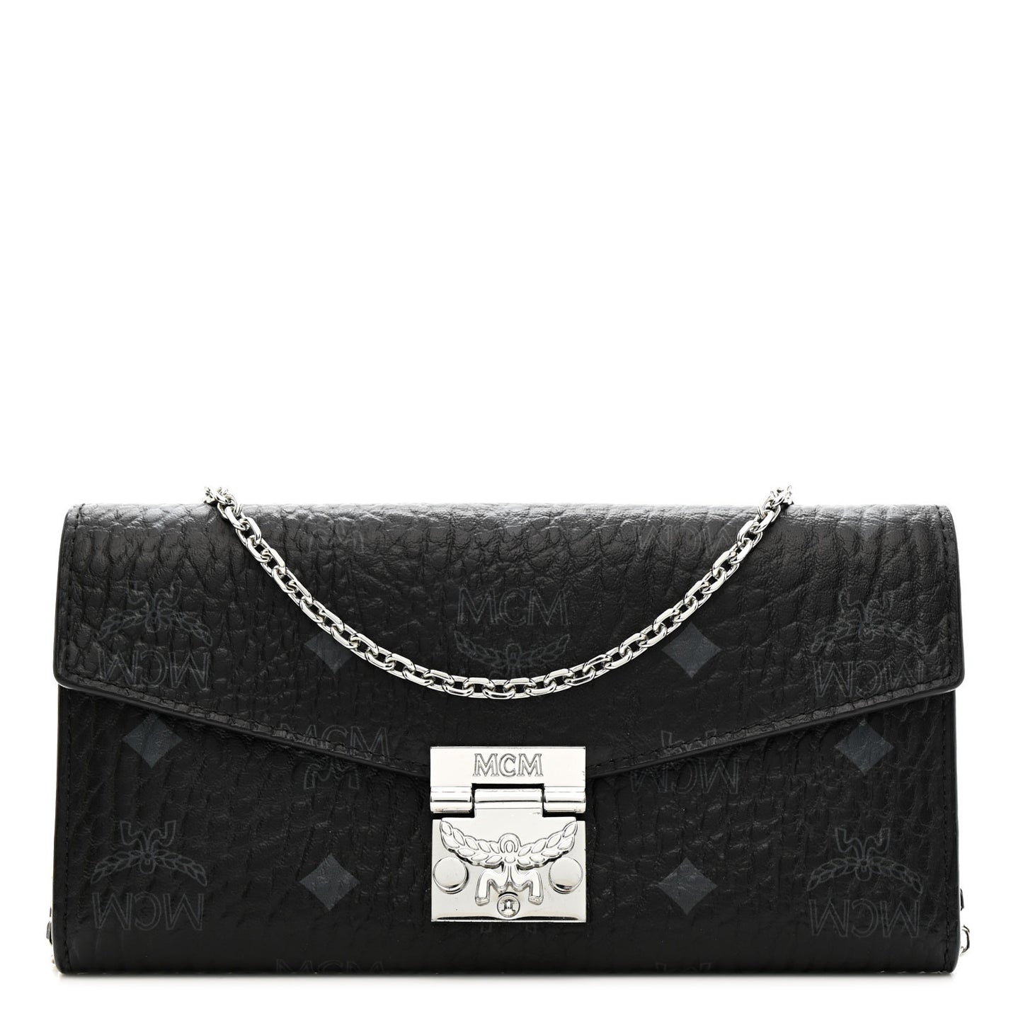 Visetos Large Patricia Wallet On Chain Black