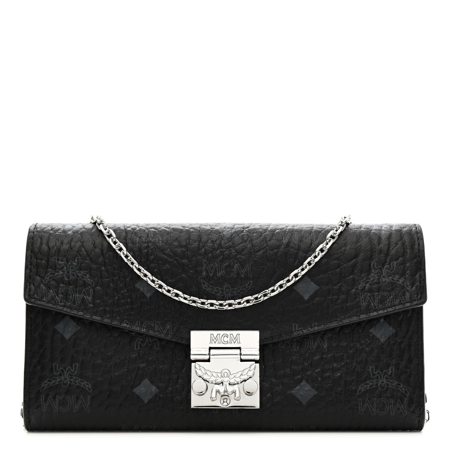 MCM Visetos Large Patricia Wallet On Chain Black 1 of 14