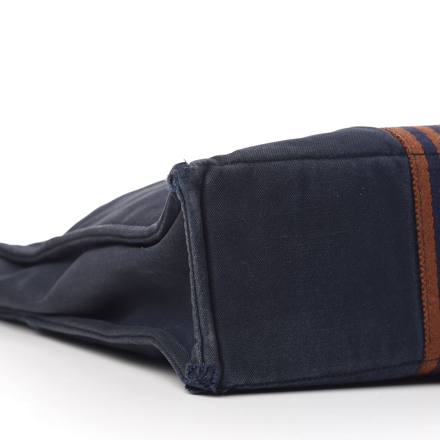 Hermes Canvas Fourre Tout MM Navy Brown 8 of 16