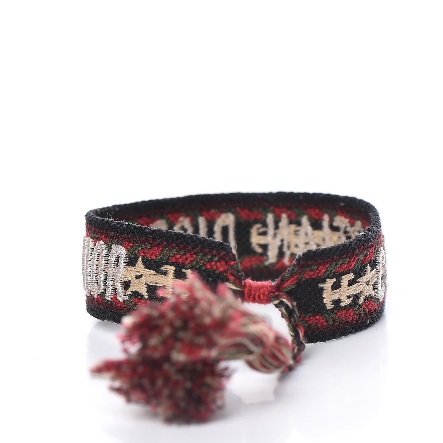 Christian Dior Woven Cotton J'Adior Friendship Bracelet Red Multicolor 3 of 4