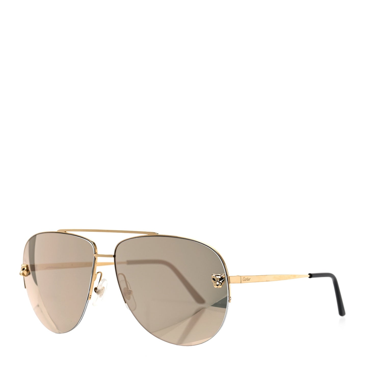 Panthere De Cartier Aviator Sunglasses Gold