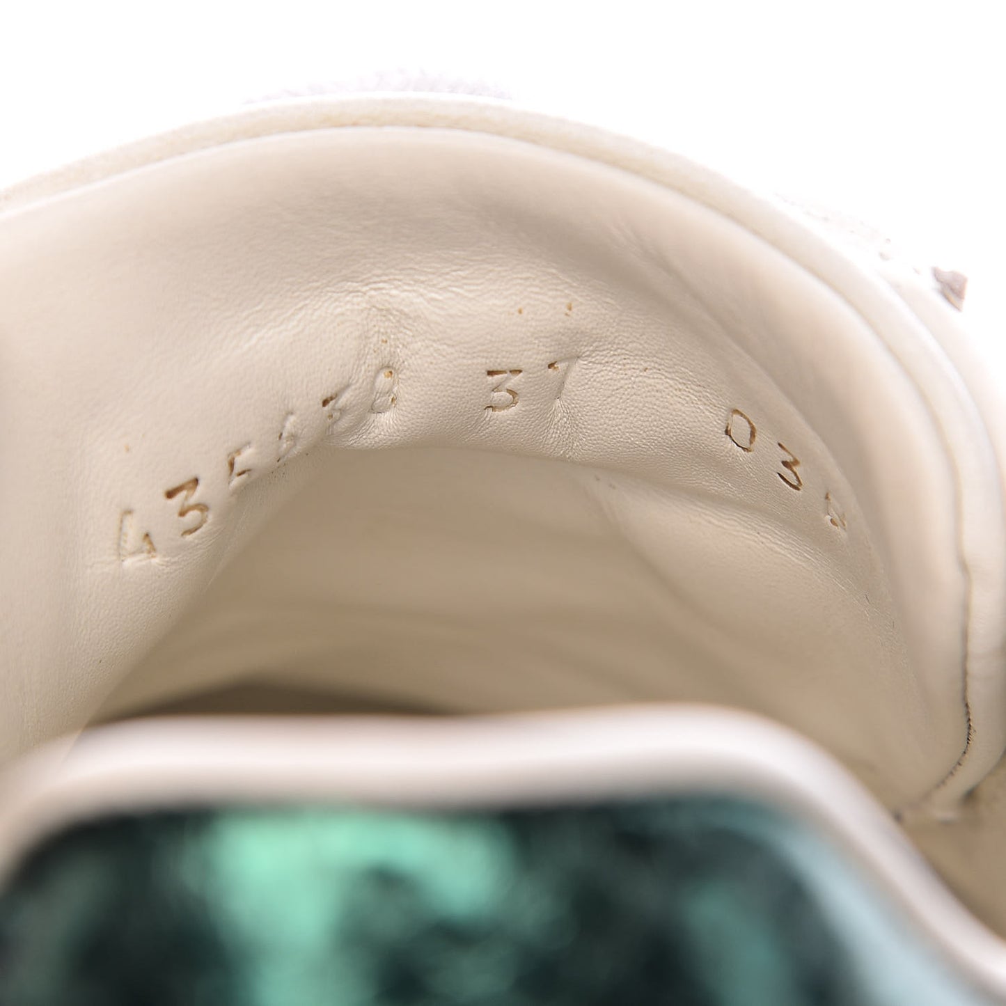Calfskin Web Heart Embroidered Womens Ace Sneakers 37 White