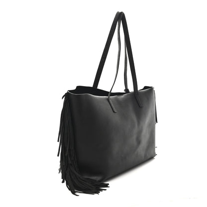 Saint Laurent Calfskin Large Fringe Shopping Tote Black 4 of 13