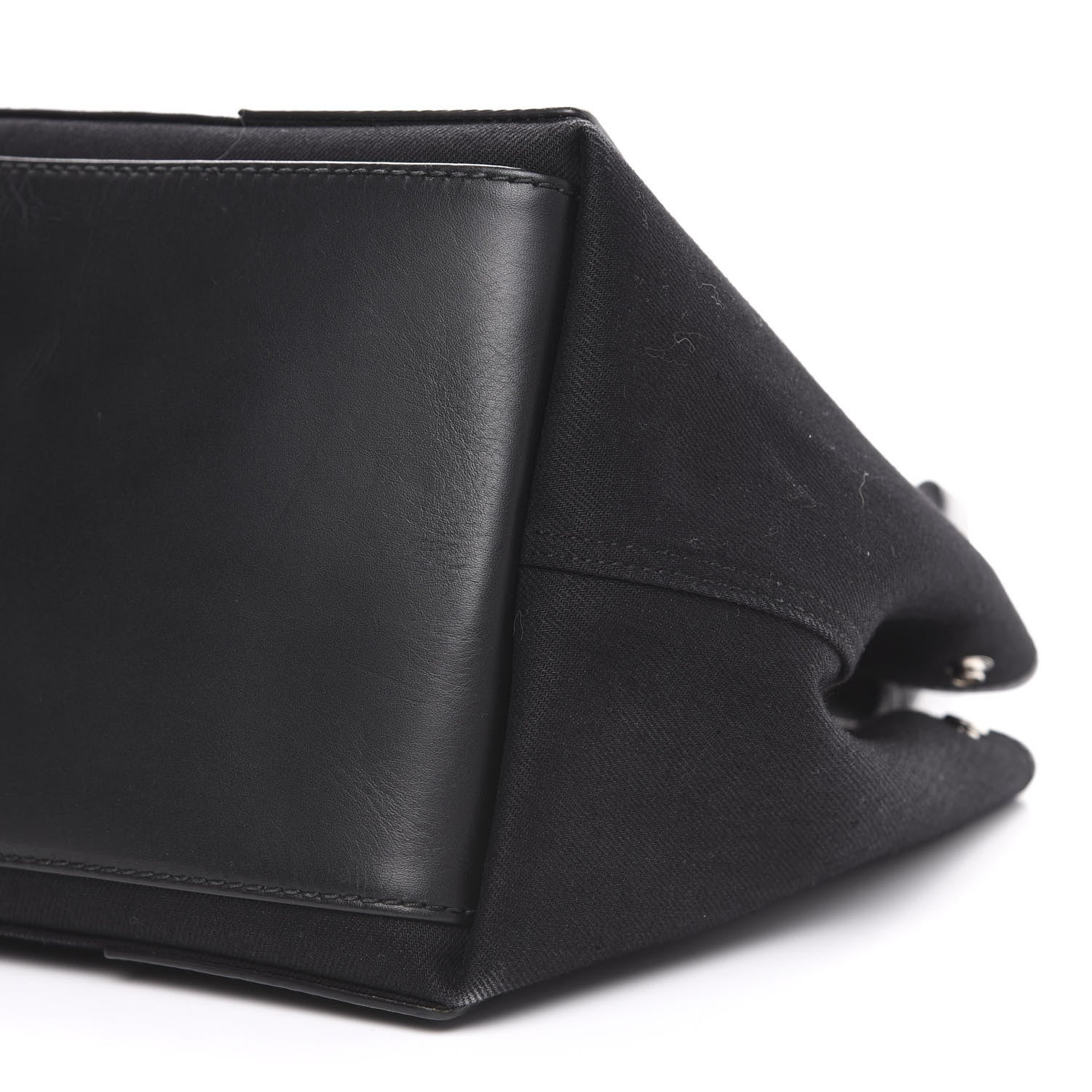 Balenciaga Cotton Canvas Calfskin S Navy Cabas Black 10 of 13