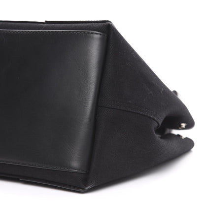 Balenciaga Cotton Canvas Calfskin S Navy Cabas Black 10 of 13