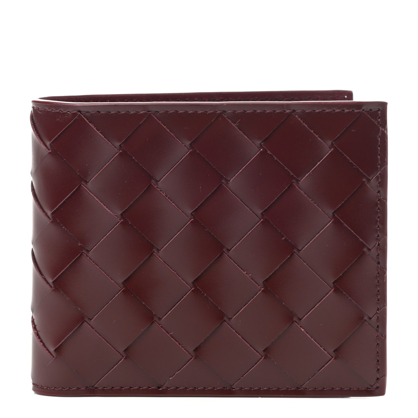 Nappa Maxi Intrecciato Bi-Fold Wallet Barolo