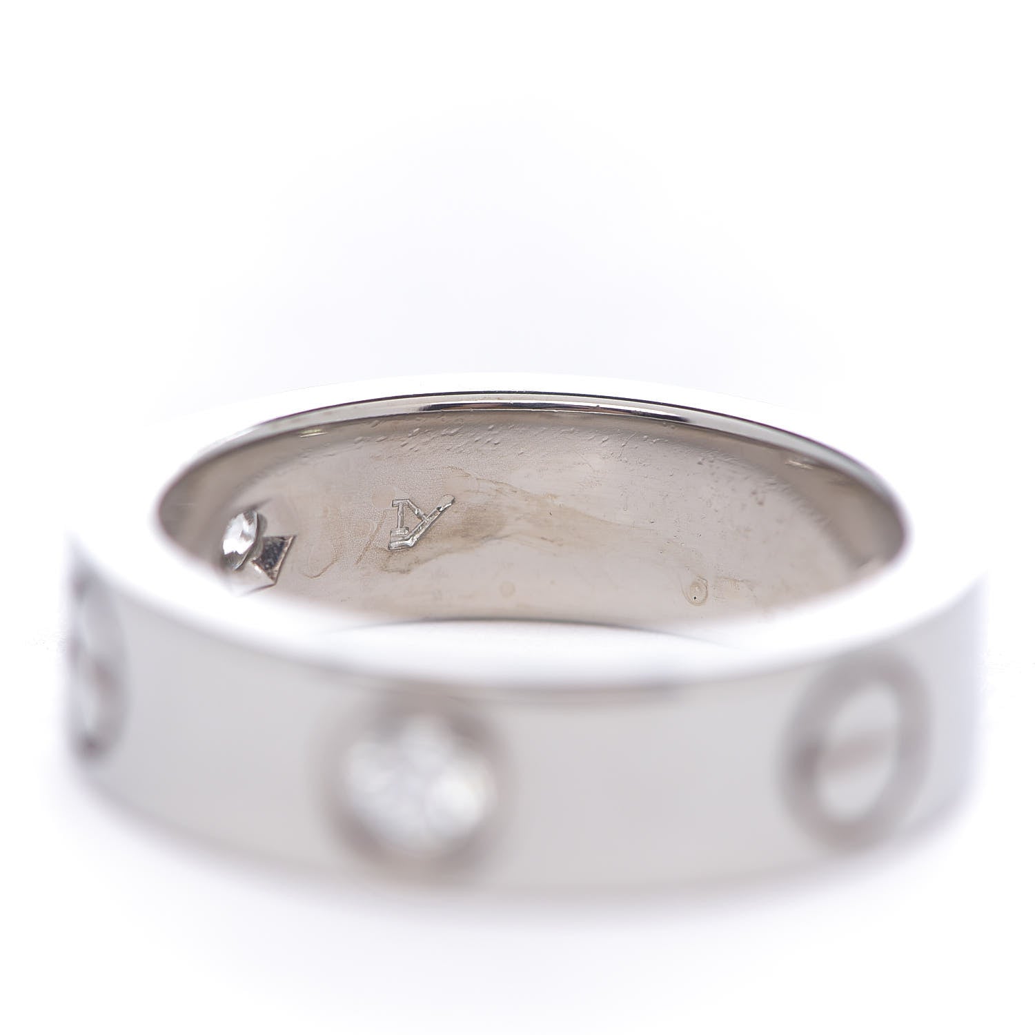 Cartier 18K White Gold 3 Diamond 5.5mm LOVE Ring 51 5.75 8 of 8