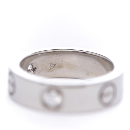 Cartier 18K White Gold 3 Diamond 5.5mm LOVE Ring 51 5.75 8 of 8
