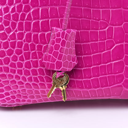 Hermes Shiny Porosus Crocodile Birkin 30 Rose Scheherazade 28 of 30