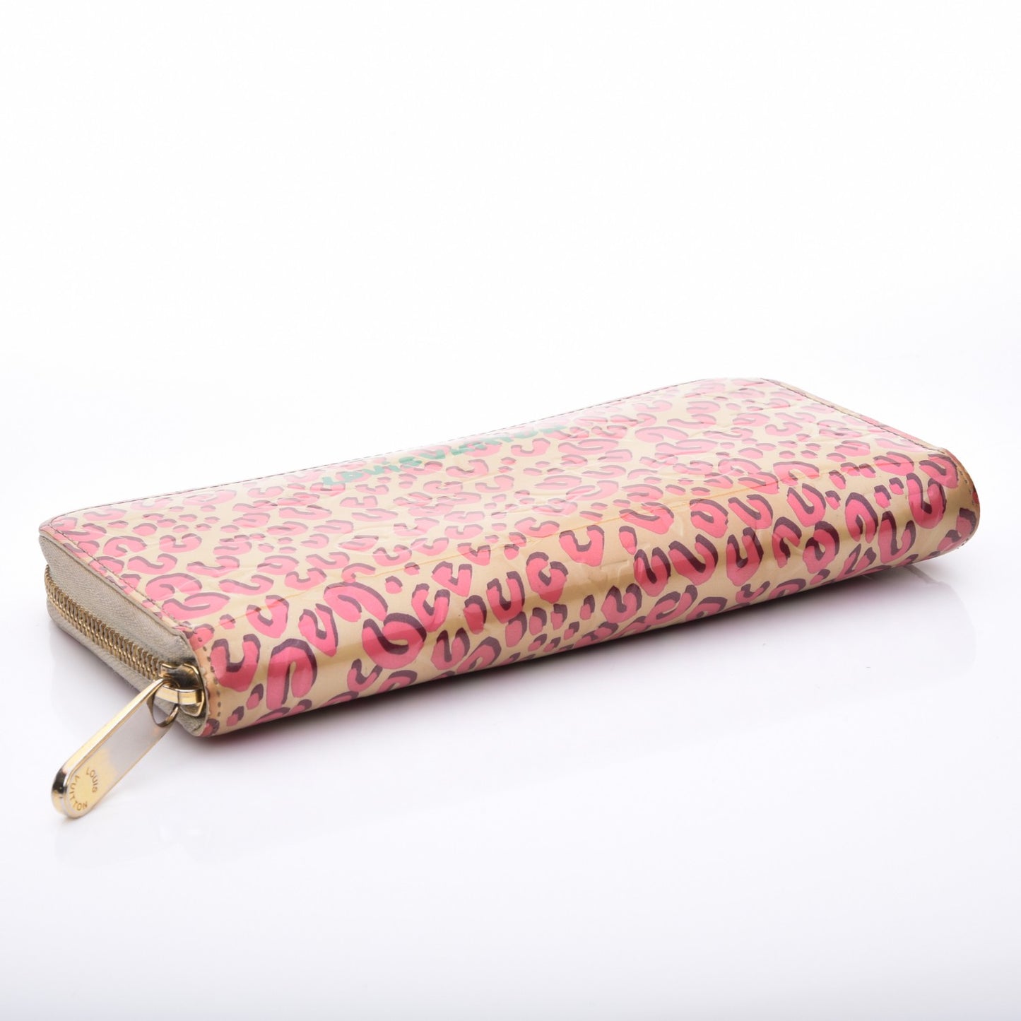 Vernis Leopard Zippy Wallet Blanc Corail