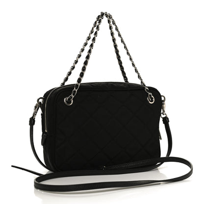 Prada Nylon Tessuto Impuntu Quilted Bandoliera Crossbody Bag Black 3 of 11