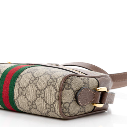 Gucci GG Supreme Monogram Web Mini Ophidia Shoulder Bag Brown 11 of 12
