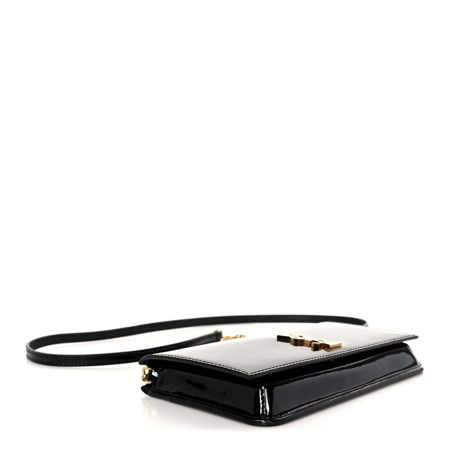 Saint Laurent Vernice Diamond Calfskin Monogram Phone Holder Crossbody Black 4 of 10
