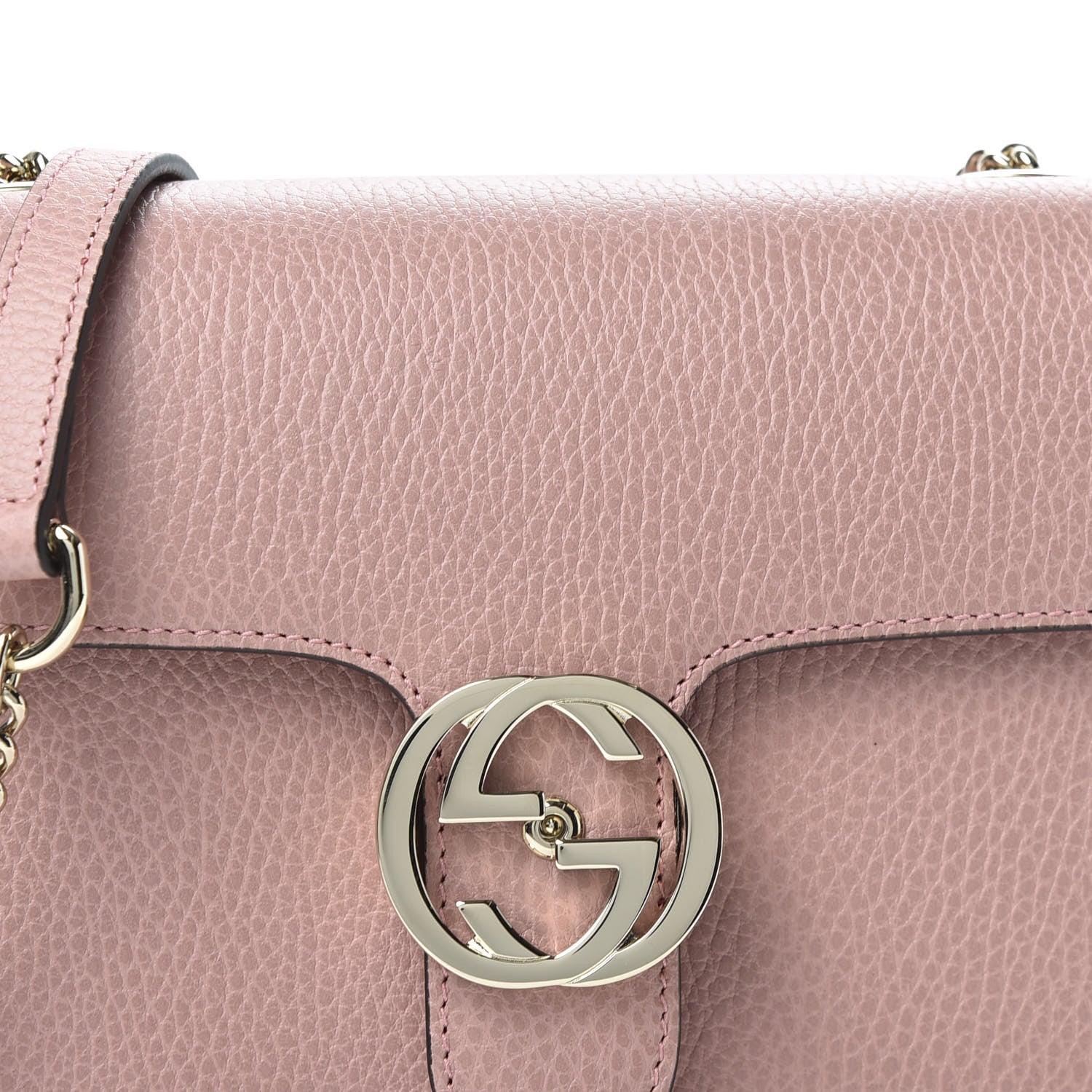 Gucci Dollar Calfskin Small Interlocking G Shoulder Bag Soft Pink 8 of 8