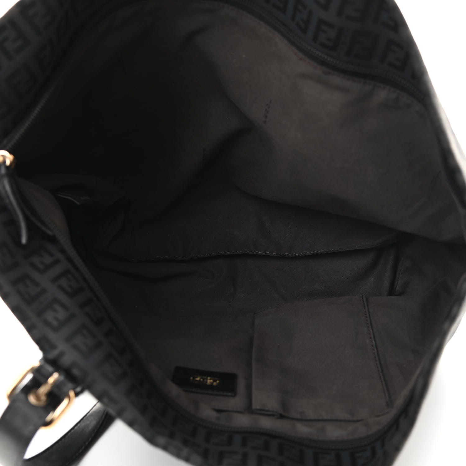 Fendi Zucchino Large Charm Shopping Tote Black 5 of 11