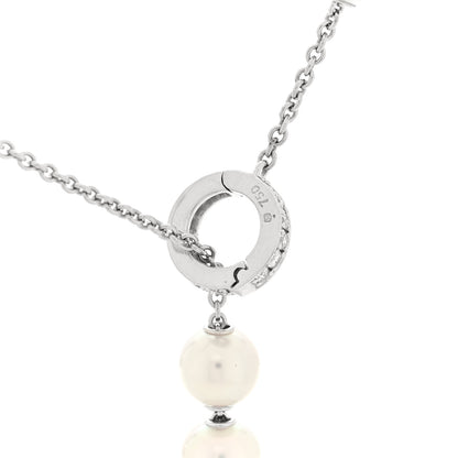 Mikimoto 18K White Gold Diamond Akoya Cultured Pearl 7-7.5mm Pearls in Motion Lariat Necklace 4 of 4