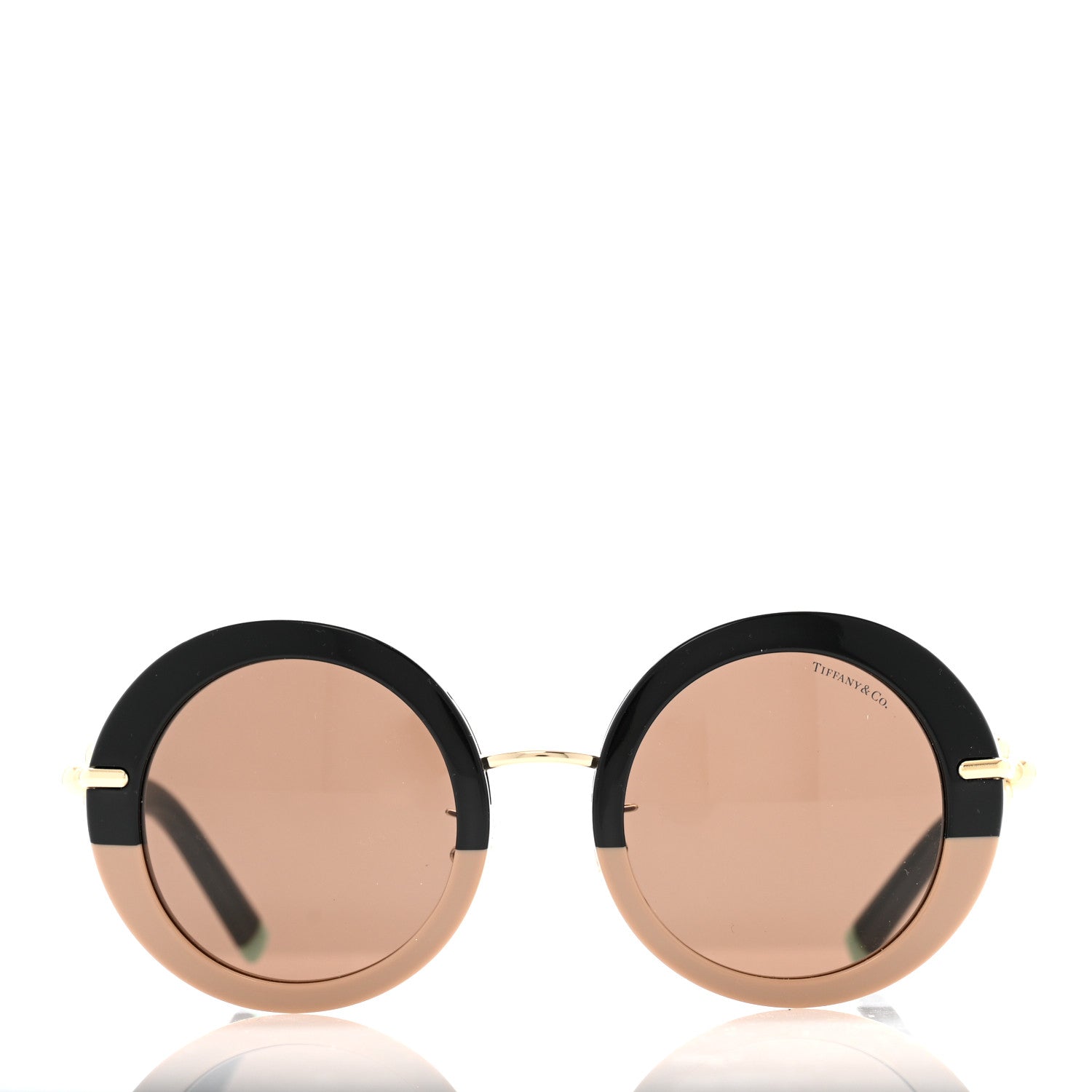 Tiffany Acetate TF4201 Round Sunglasses Black Beige Blue 2 of 8