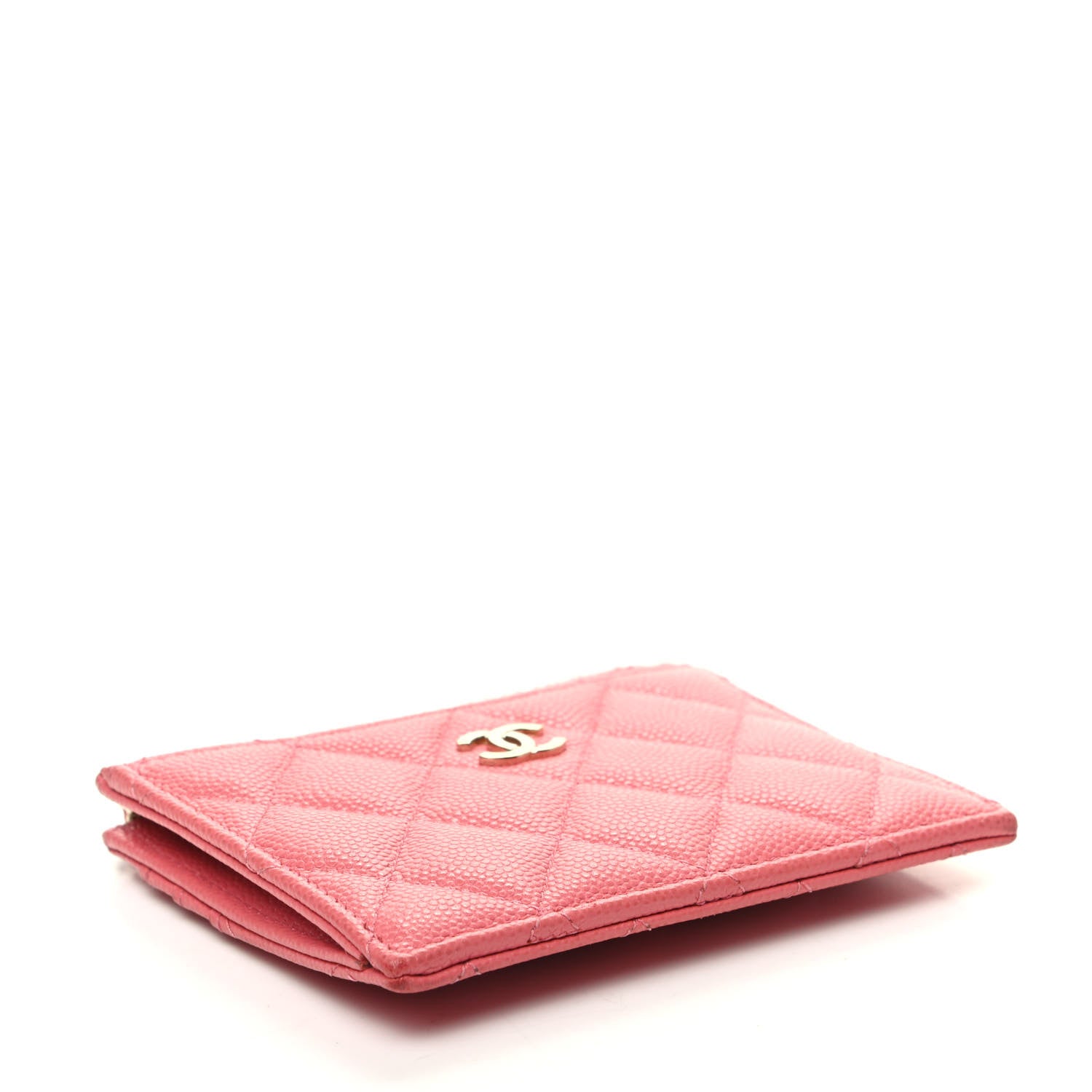 Chanel Caviar Quilted CC Zip Card Holder Pink 4 of 8