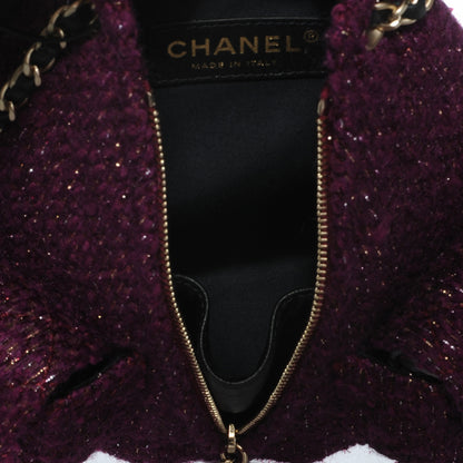 Chanel Tweed Mini Backpack Aubergine 12A 8 of 19