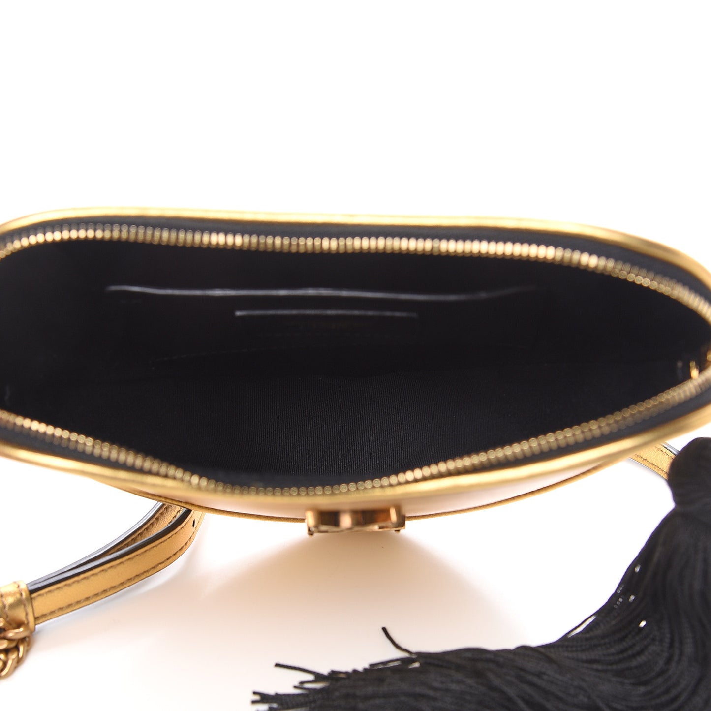 Metallic Calfskin Heart Monogram Crossbody Gold