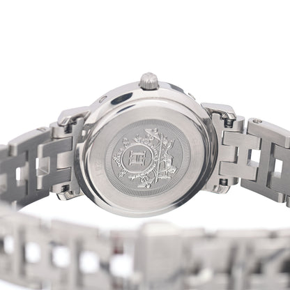 Hermes Stainless Steel Blue Mother of Pearl 24mm Clipper Quartz Watch 4 of 4
