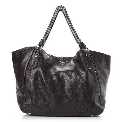 Prada Cervo Lux Chain Shoulder Bag Ebano 1 of 8