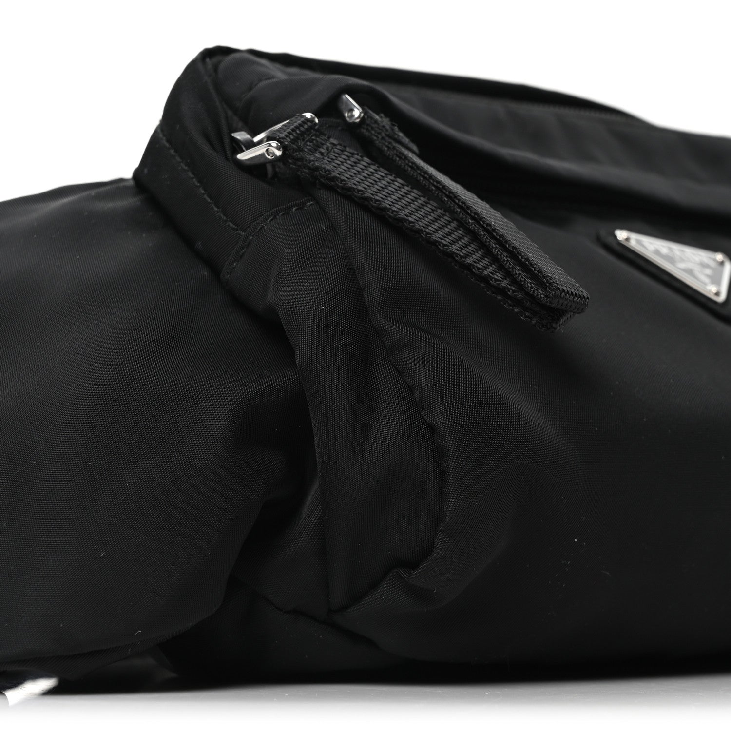 Prada Tessuto Nylon Double Pocket Belt Bag Black 9 of 10