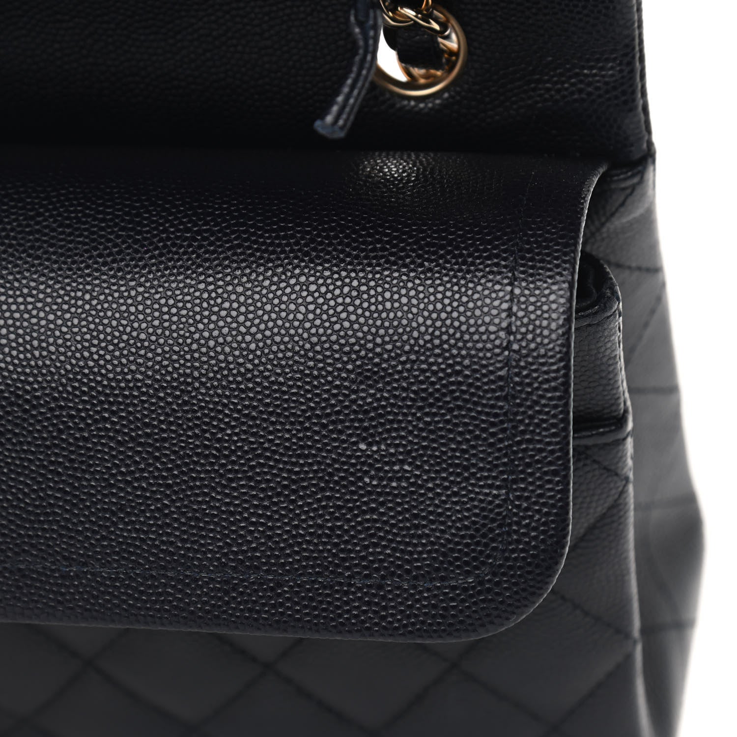 Chanel Caviar Quilted Medium Double Flap Navy 10 of 11