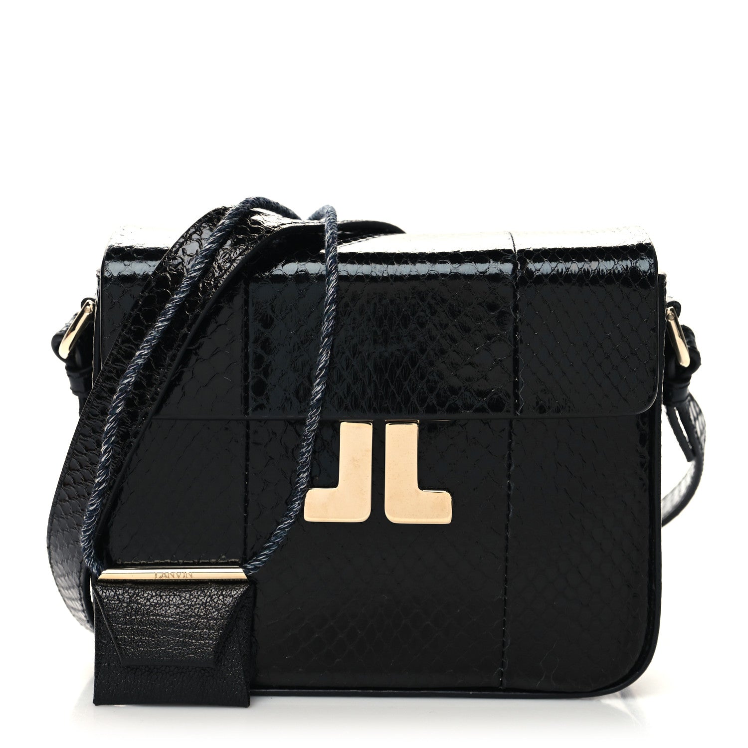 Lanvin Snakeskin JL Carnet Crossbody Black 1 of 14