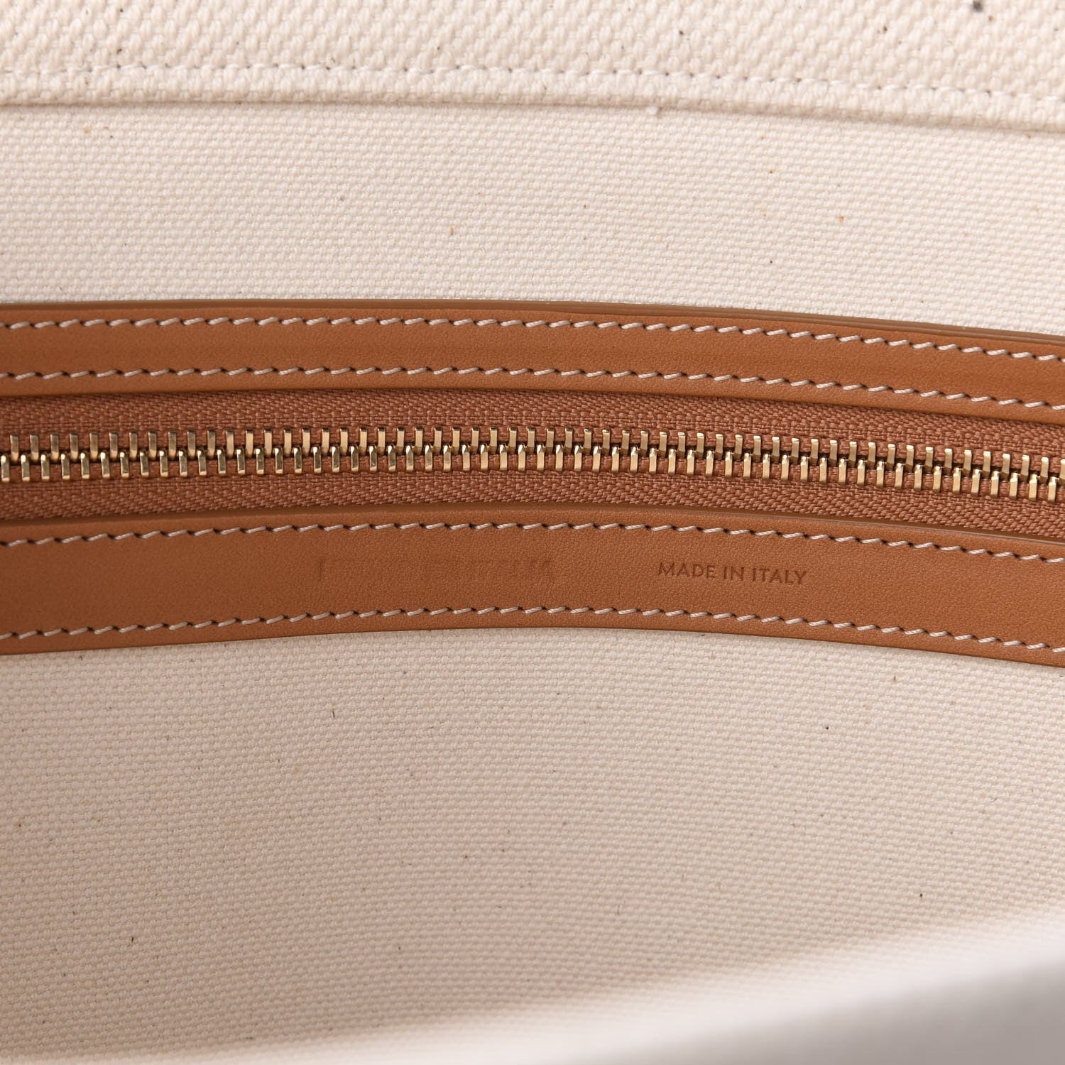 Celine Canvas Calfskin Horizontal Cabas Natural Tan 8 of 9