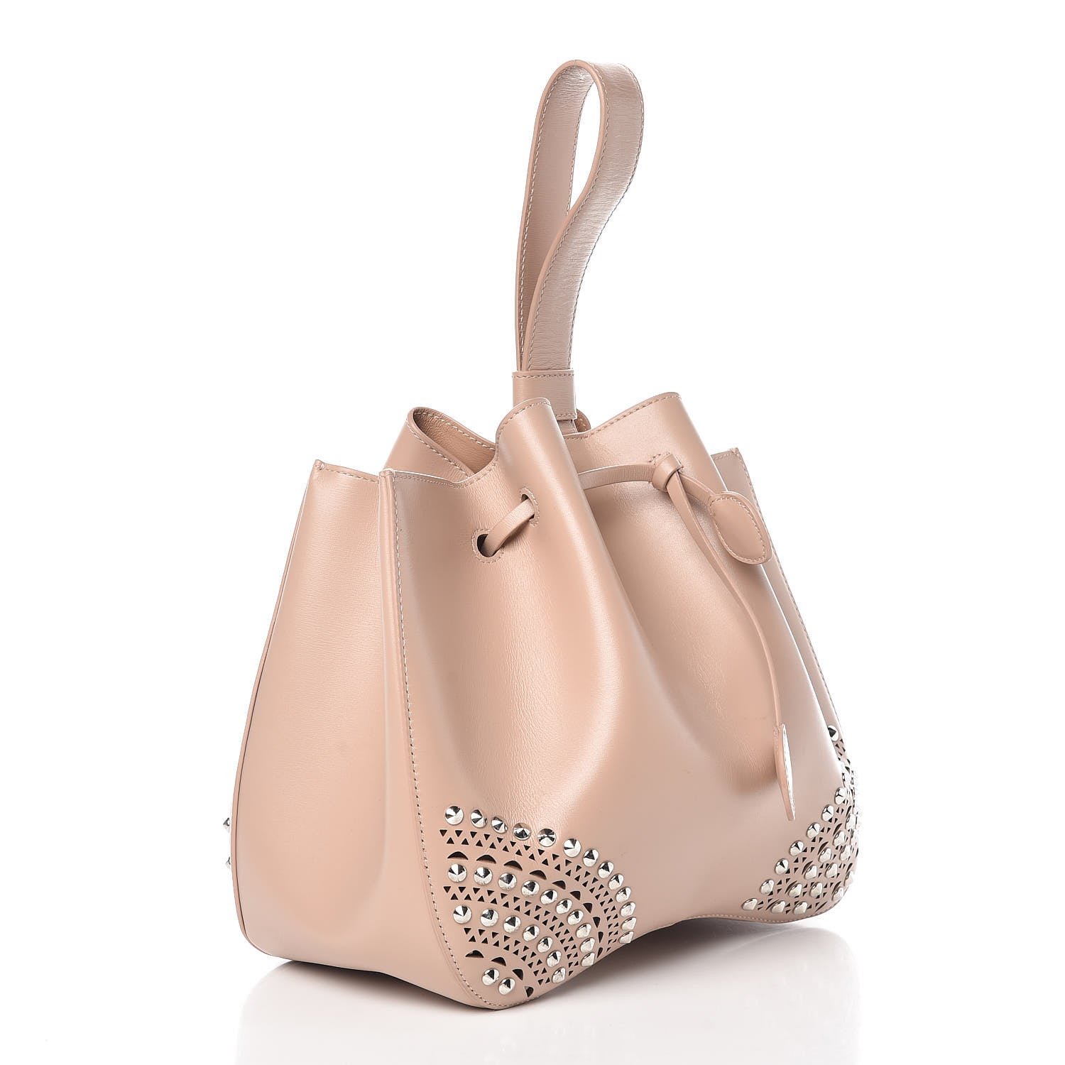 Alaia Calfskin Vienne Studded Rose-Marie 19 Bag Sable 3 of 8