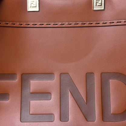 Fendi Vitello King Plexiglass Medium Fendi Sunshine Shopper Tote Cuoio 6 of 7