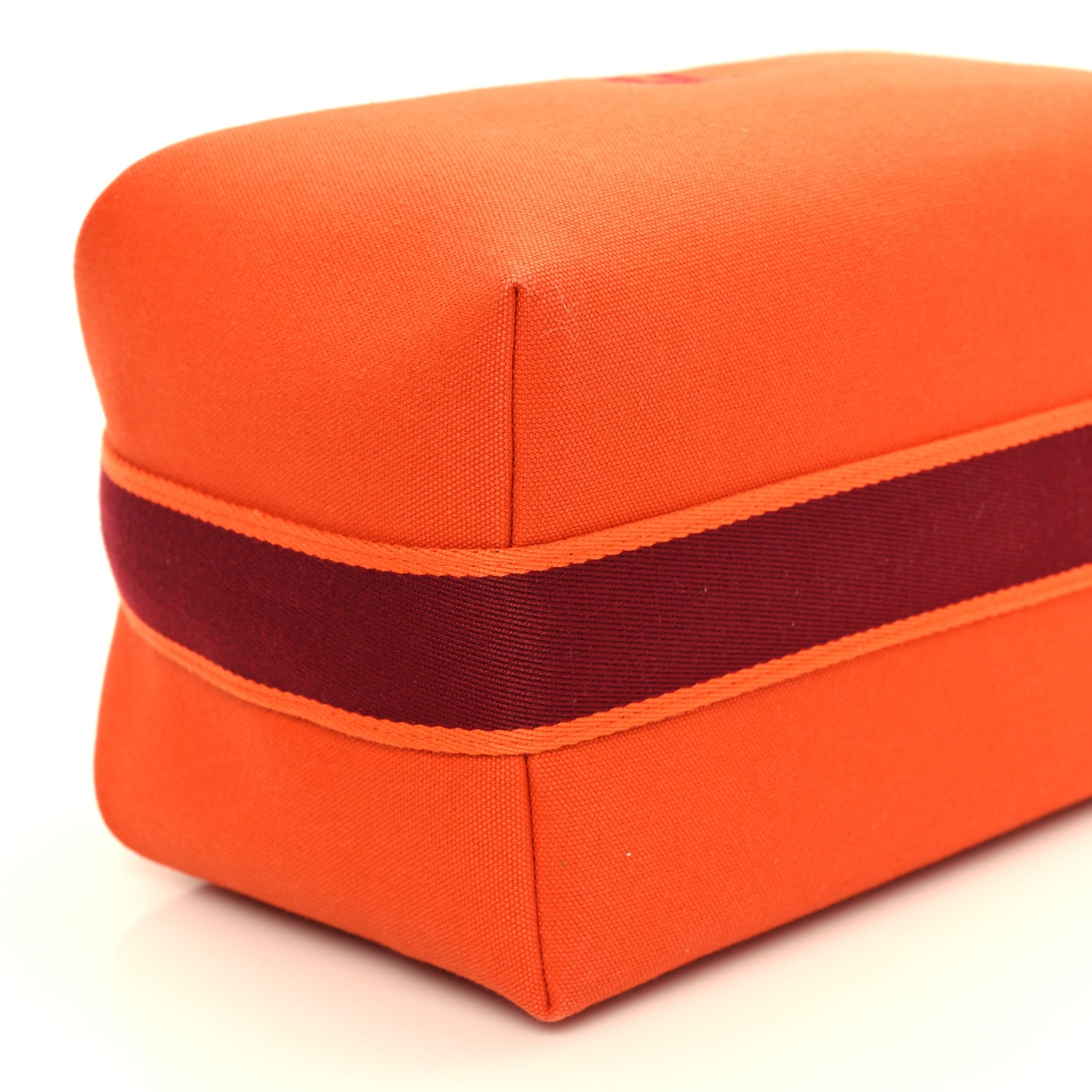 Hermes Canvas Large Bride-A-Brac Pouch Orange Feu Burgundy 8 of 10
