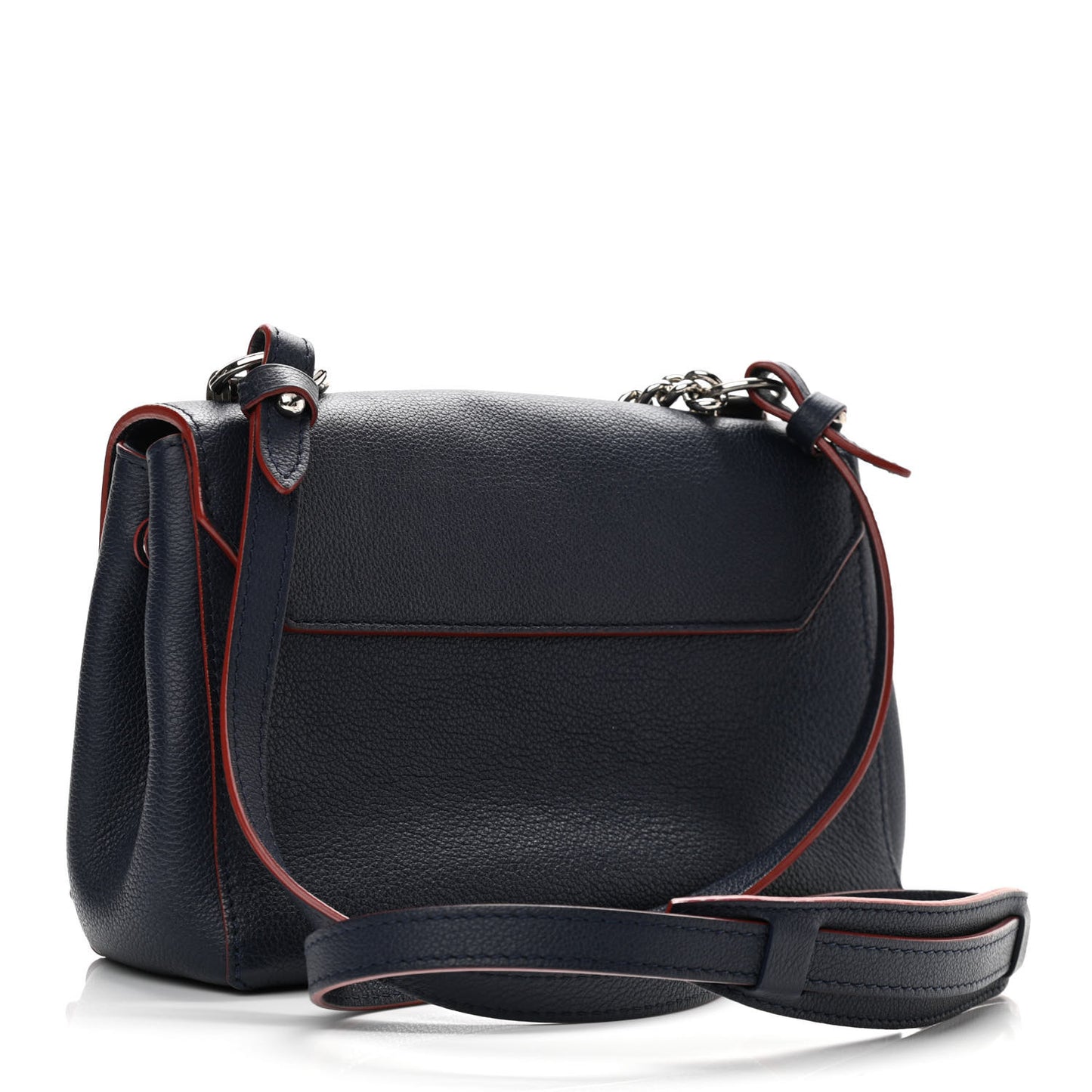 Calfskin Lockme II Chain Bag BB Marine Rouge
