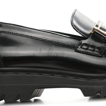 Christian Dior Brushed Calfskin Dior Code Lug Sole 15mm Loafers 35.5 Black 10 of 11