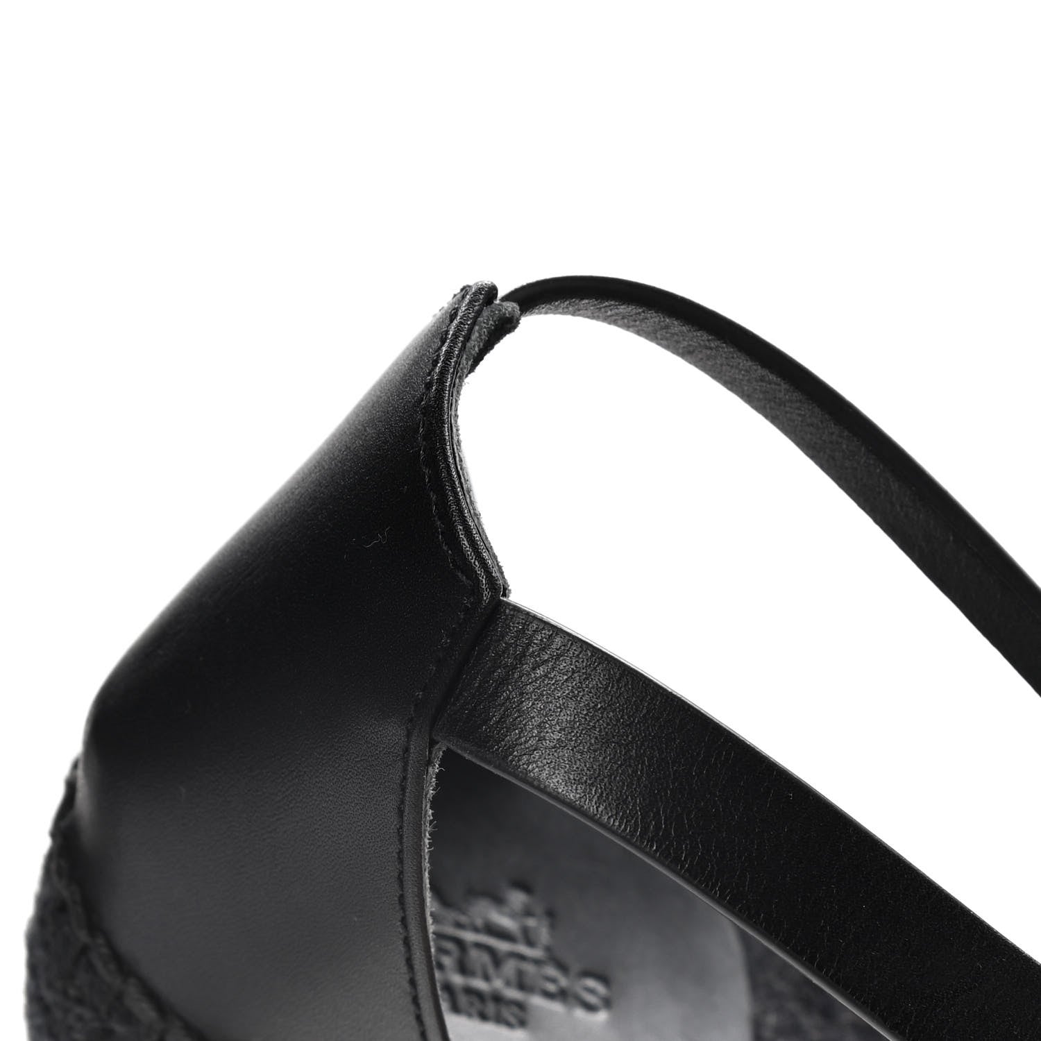 Hermes Calfskin Tipoli Espadrille Wedges 37 Black 12 of 14