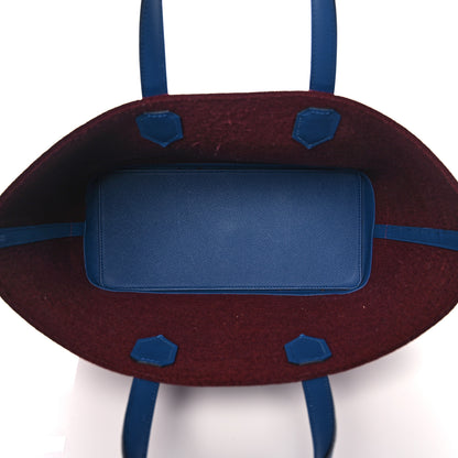 Hermes Felt Epsom Maxibox Cabas 30 Bordeaux Bleu Agate 5 of 19