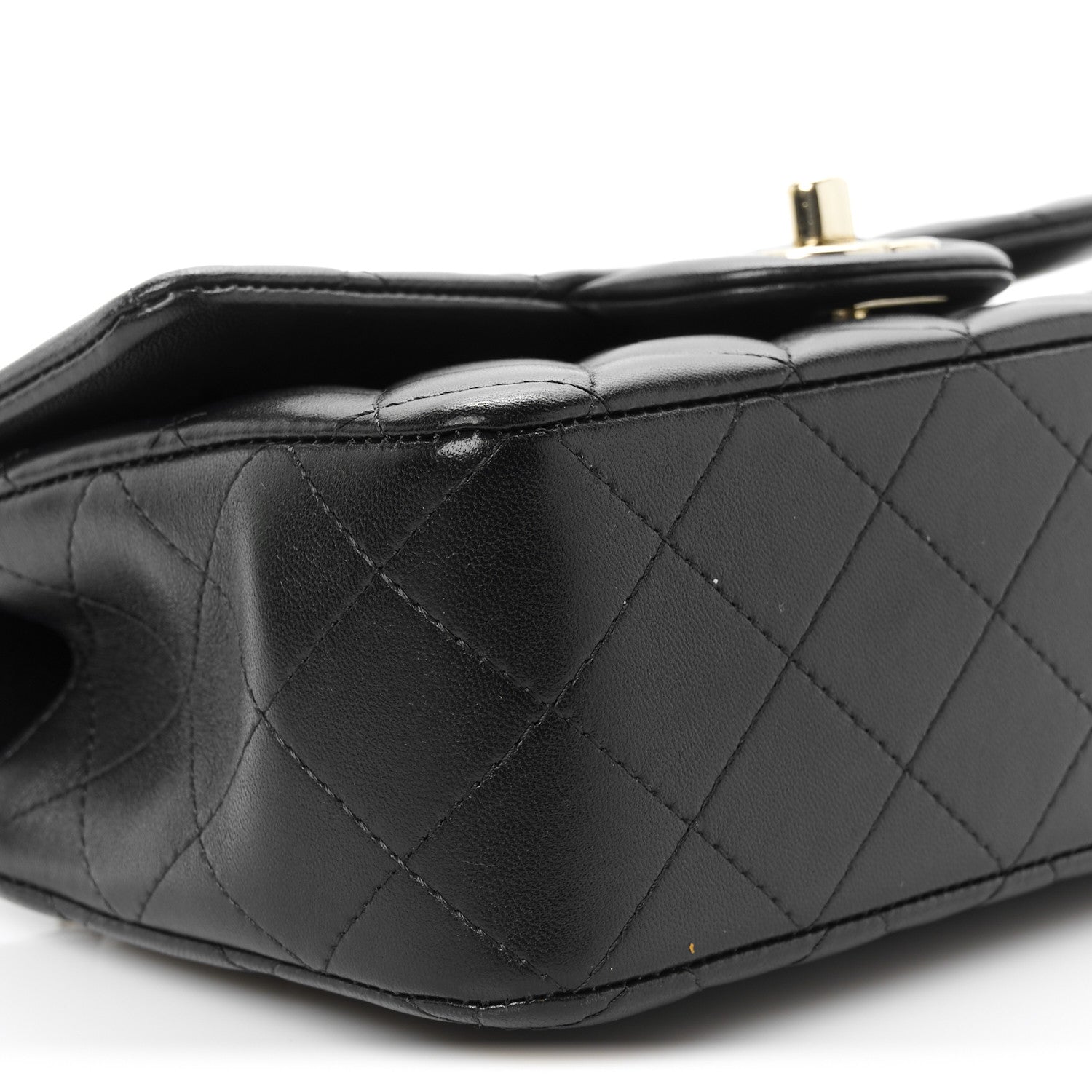 Chanel Lambskin Quilted Mini Top Handle Rectangular Flap Black 10 of 12
