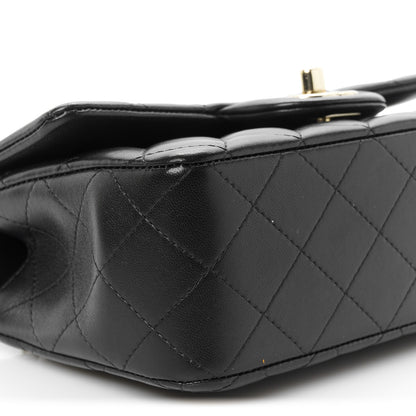 Chanel Lambskin Quilted Mini Top Handle Rectangular Flap Black 10 of 12