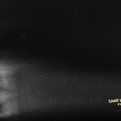 Saint Laurent Nappa Patent Calfskin Two-Toned Monogram Pouch Alabastro Black 11 of 11