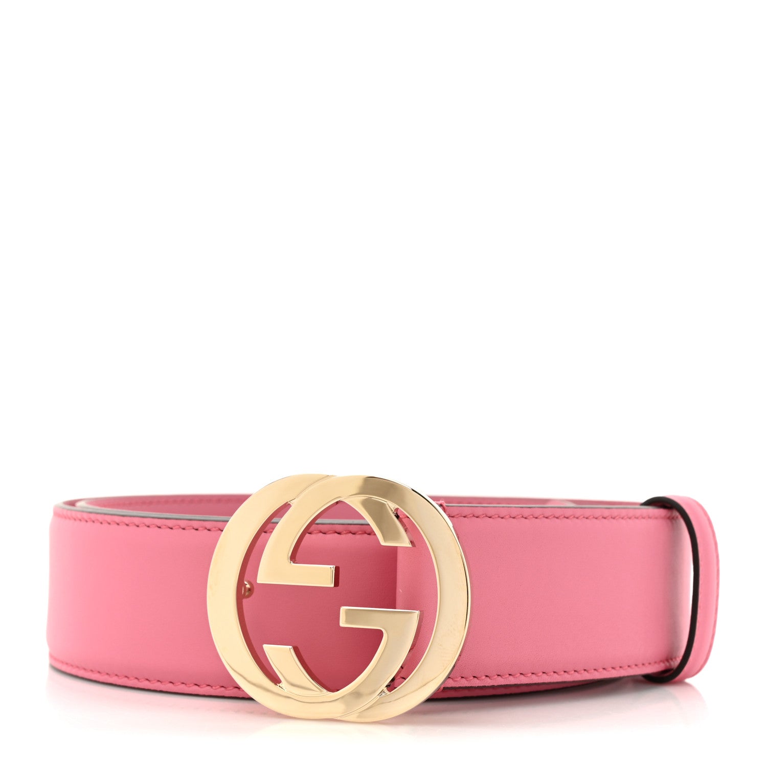 Gucci Moon Calfskin Interlocking G 37mm Belt 90 36 Glossy Pink 1 of 4