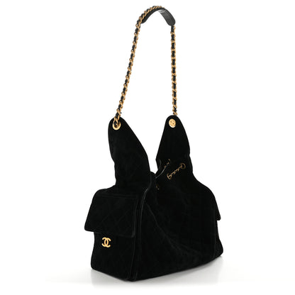 Chanel Suede Quilted Medium Chanel 25 Handbag Black 3 of 13