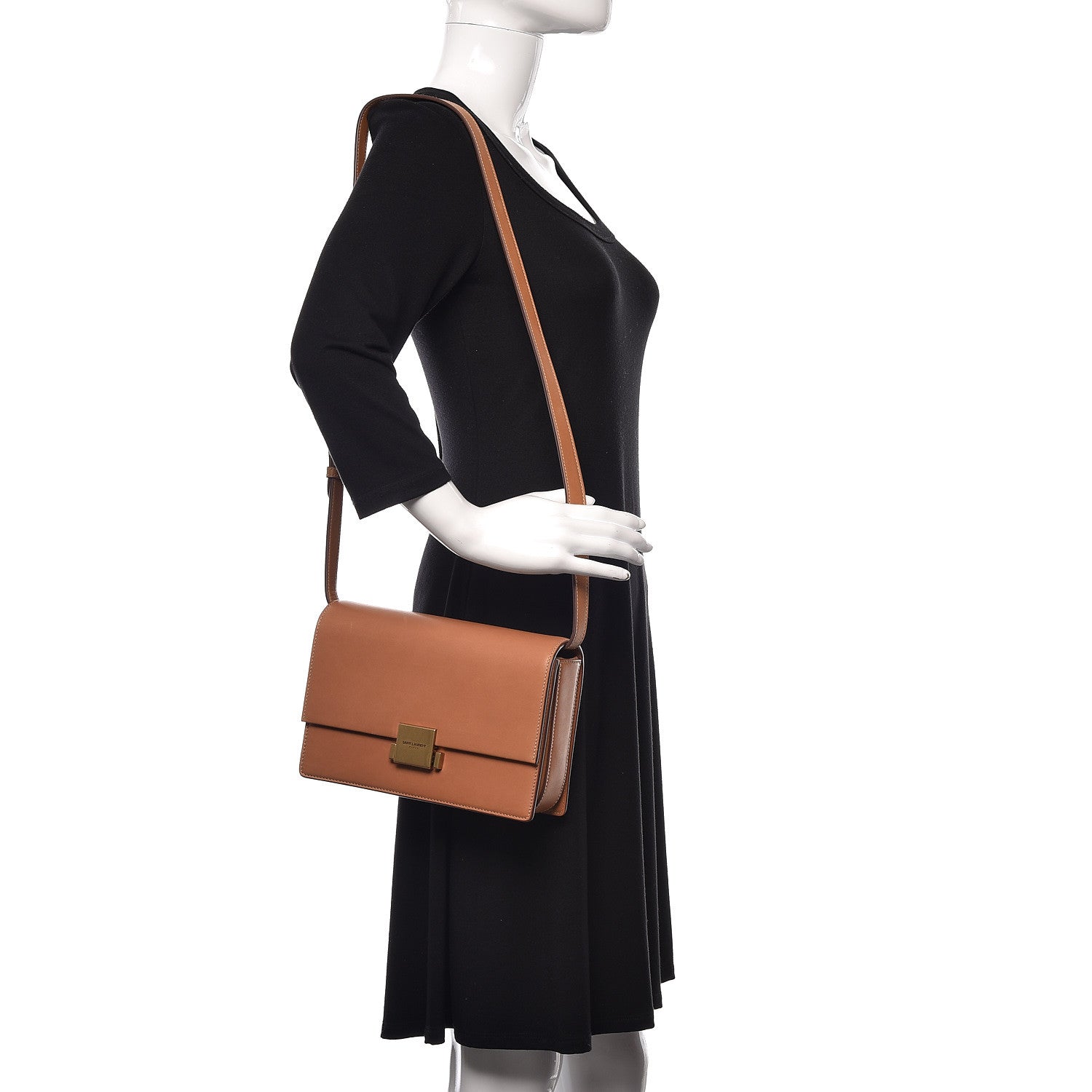 Saint Laurent Calfskin Medium Bellechasse Satchel Brown 2 of 12