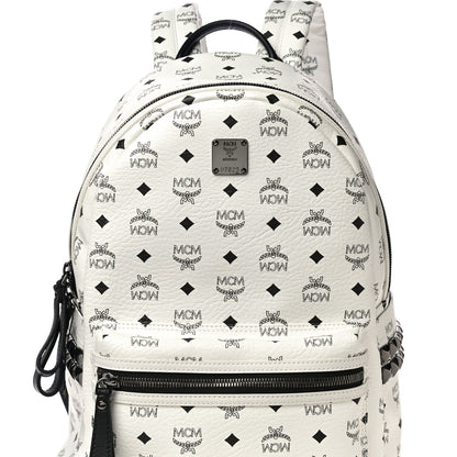 MCM Visetos Medium Side Studs Stark Backpack White 8 of 10