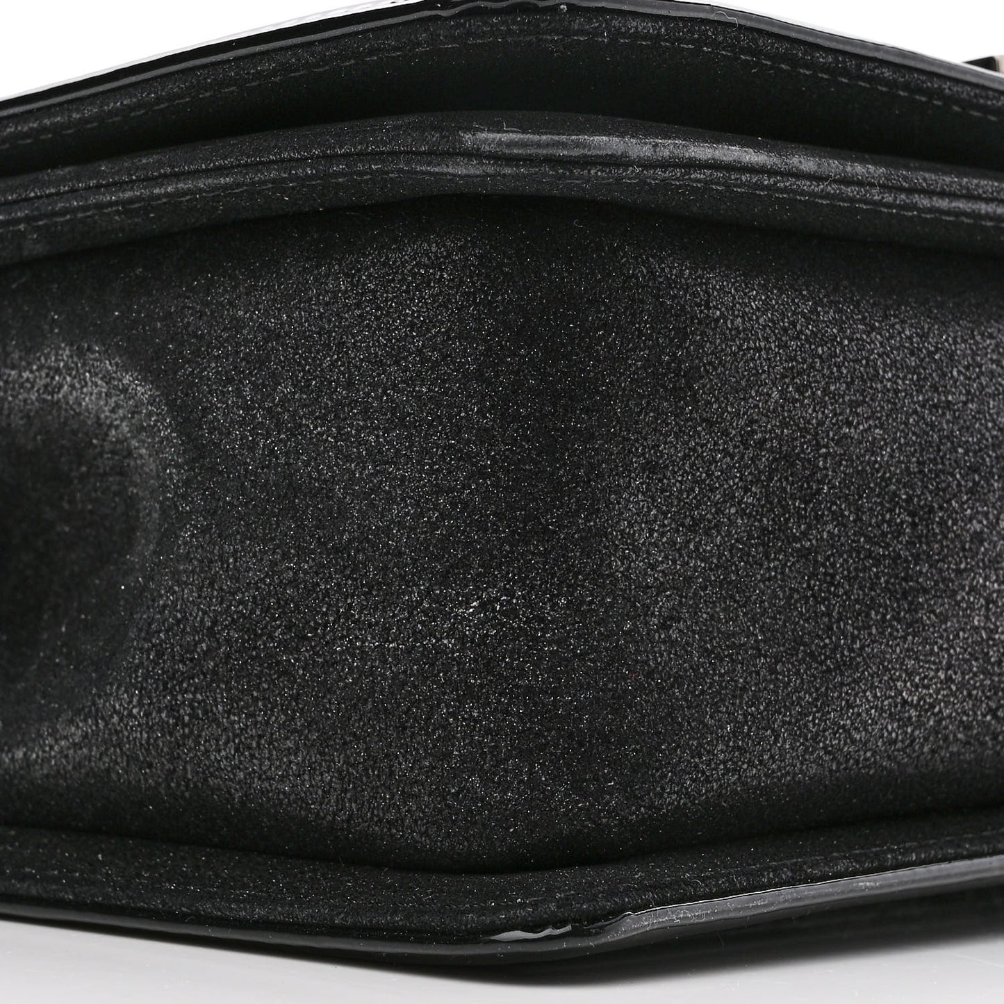 Patent Iridescent Calfskin Sequin Medium Boy Flap Bag Black