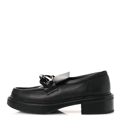 Louis Vuitton Calfskin Oversized Chain Academy Loafers 39 Black 1 of 14